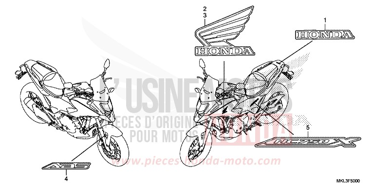 MARQUE/RAYURE de NC750X "Méca" MAT BALLISTIC BLACK METALLIC (NHA86) 2019